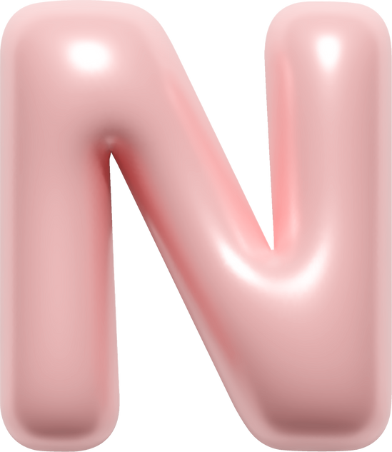 膨胀字母素材-N